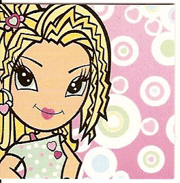 Lego Clikits Insert 4 x 4 with 'Heart' with Pink Circles Background Print