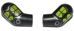 Arm, (Matching Left and Right) Pair with Lime Markings and Silver Circle and Lines Pattern