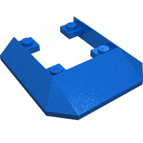 Lego Brick Wedged, Sloped 45° 6 x 6 Double / 33° [Train Roof End] / Blue