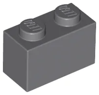 Brick 1 x 2 / Dark Bluish Gray