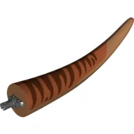 Animal Body Part, Dinosaur, Tyrannosaurus Rex Tail, with Pin, Reddish Brown and Dark Orange Stripes Print / Medium Nougat