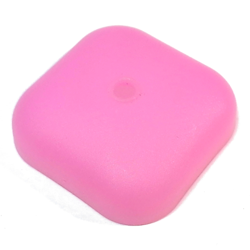 Lego Clikits Container Box, Top / Lid, Square with 1 Hole / Trans-Pink