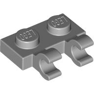 Lego Plate Special 1 x 2 with Clips Horizontal [Open O Clips] / Light Bluish Gray