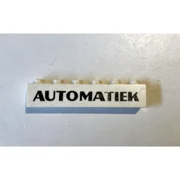Brick 1 x 6 with 'AUTOMATIEK' Black Print / White