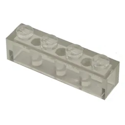 Modulex Brick 1 x 4 with M on Stud / Modulex Clear