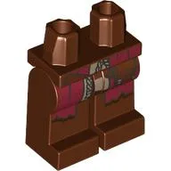 Hips and Reddish Brown Legs with Dark Red Robe Ends, Dark Tan Rope Belt, Pockets Print