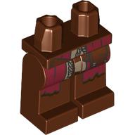 Lego Hips and Reddish Brown Legs with Dark Red Robe Ends, Dark Tan Rope Belt, Pockets print