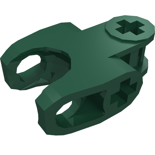 Lego Technic Axle Connector 2 x 3 with Ball Socket, Closed Sides, Squared Ends / Dark Green