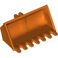 Construction Vehicle Bucket 3 x 6 with Hinge, Reinforced Center / Reddish Orange