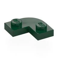 Plate Round Corner 2 x 2 with 1 x 1 Cutout / Dark Green