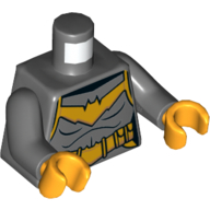 Lego Torso Armor, Bright Light Orange Bat Logo and Utility Belt Print (Batgirl), Dark Bluish Gray Arms, Bright Light Orange Hands / Dark Bluish Gray