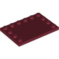 Plate Special 4 x 6, Studs on 3 Edges / Dark Red