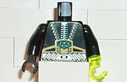Torso Aquazone Aquaraider Gold & Silver Straps, Control Box Pattern / Black Arms / Black Hand Right / Trans-Neon Green Hook Left