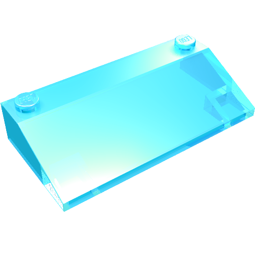 Lego Brick Sloped 33° 3 x 6 No Inner Walls / Trans-Light Blue