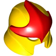 Helmet with Eye and Mouth Slits with Red Star Print / Yellow