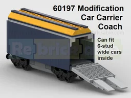 60197 Car Carrier Coach Modification - Can Fit 6 Stud Wide Car Inside