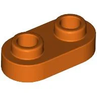 Plate Special 1 x 2 Rounded with 2 Open Studs / Reddish Orange