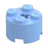 Brick Round 2 x 2 with Axle Hole / Bright Light Blue