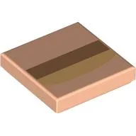 Tile 2 x 2 with Nougat/Medium Nougat Stripes (Mouth) Print / Light Nougat
