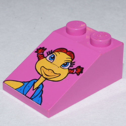 Lego Brick Sloped 33° 3 x 2 Smooth with McDonald's Girl Pigtails Print