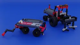 2x42084 Tractor with swather and trailer