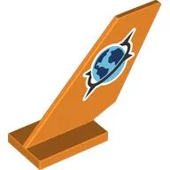 Tail Shuttle with Globe / Explorers Symbol Print / Orange