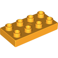 Lego Duplo Plate 2 x 4 / Bright Light Orange
