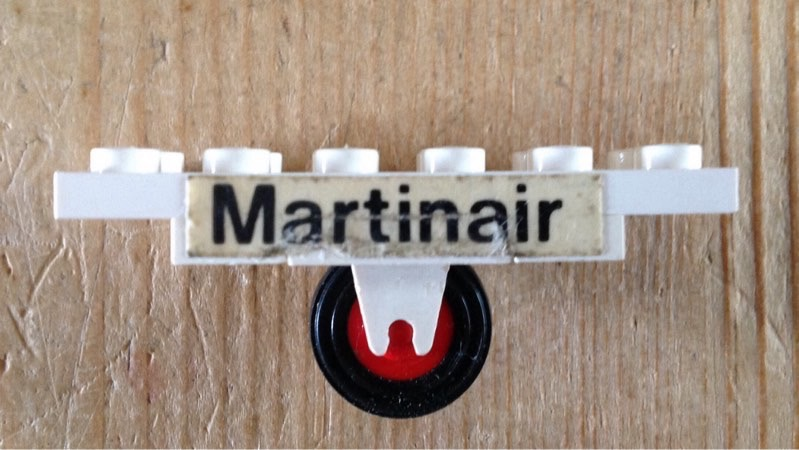 Lego Stickered Assembly 6 x 2 with Black 'Martinair' Pattern on Both Sides (Stickers) - Set 1610-2