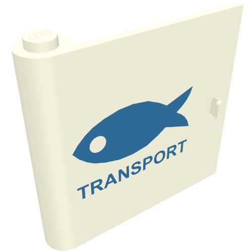 Lego Door 1 x 5 x 4 Left with Blue Fish & TRANSPORT Print [375-3]