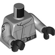 Lego Torso, AT-ST Pilot Uniform, Black Belt, Silver Belt Buckle, Empire Symbol on Arm print, Light Bluish Gray Arms, Black Hands / Light Bluish Gray