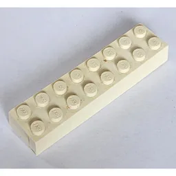 Brick 2 x 8 without Bottom Tubes, with Cross Supports / White