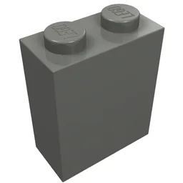 Brick 1 x 2 x 2 with Inside Axle Holder / Dark Bluish Gray