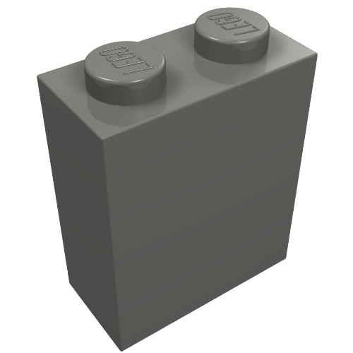 Lego Brick 1 x 2 x 2 with Inside Axle Holder / Dark Bluish Gray