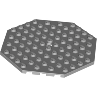 Lego Plate Special 10 x 10 Octagonal with Hole / Light Bluish Gray