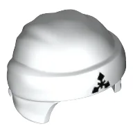 Head Wrap with Headband and Knot, White Pattern and Black Symbol Print / White