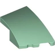 Brick Wedged, Curved 3 x 2 with Stud Notch Right / Sand Green