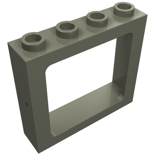 Lego Window 1 x 4 x 3 Train with All Studs Hollow / Dark Gray