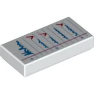 Tile 1 x 2 with Medium Blue Checklist Print