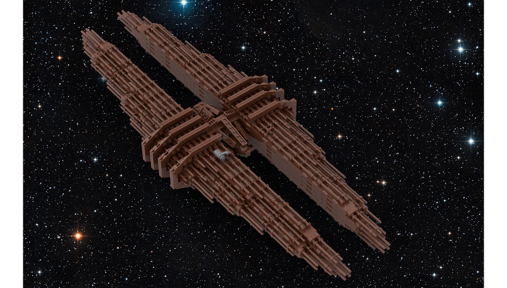 Lego Blip-A (Rocky's ship) from Project Hail Mary with stand