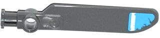 Lego Technic Rotor Blade Small with Axle and Pin Connector End with White Stripe on Dark Azure Background Pattern on Top (Sticker) - Set 70129