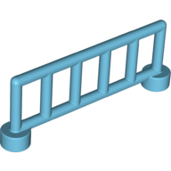 Lego Duplo Fence Railing 1 x 6, with 6 Posts / Medium Azure
