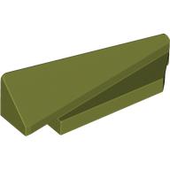 Lego Brick Wedged, Sloped 1 x 5 x 1 1/3 Right / Olive Green