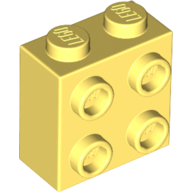 Lego Brick Special 1 x 2 x 1 2/3 with 4 Studs on 1 Side / Bright Light Yellow