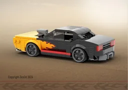 8 Stud Flame Muscle Car