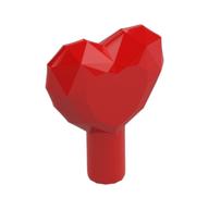 Lego Rock - Heart Jewel with Shaft / Red