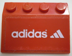 Lego Slope 33 3 x 4 with Adidas Logo Pattern (Sticker) - Set 3426