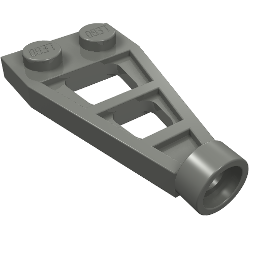 Lego Plate Special 1 x 2 with Long Stud Receptacle (Space Wing) / Dark Bluish Gray