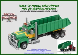 Mack R Series Tipper Truck - Green/Bright Orange