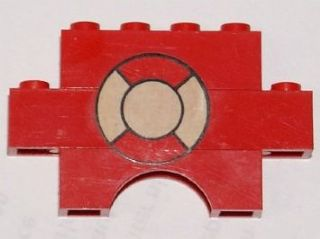 Lego Stickered Assembly 6 x 1 x 3 with Life Preserver Pattern (Sticker) - Sets 369 / 575-2