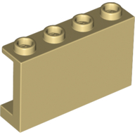 Lego Panel 1 x 4 x 2 with Side Supports - Hollow Studs / Tan